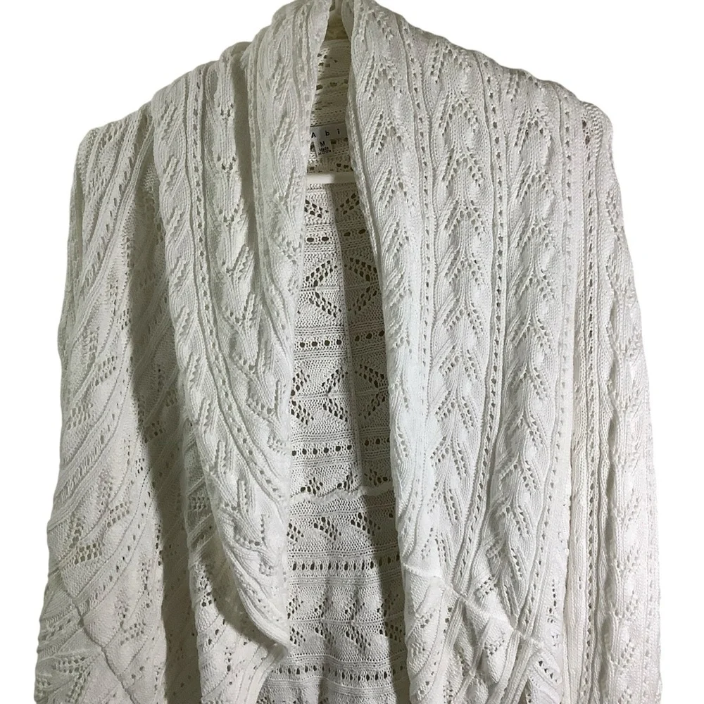 Cabi Circle Knit Sweater Cardigan Open Front